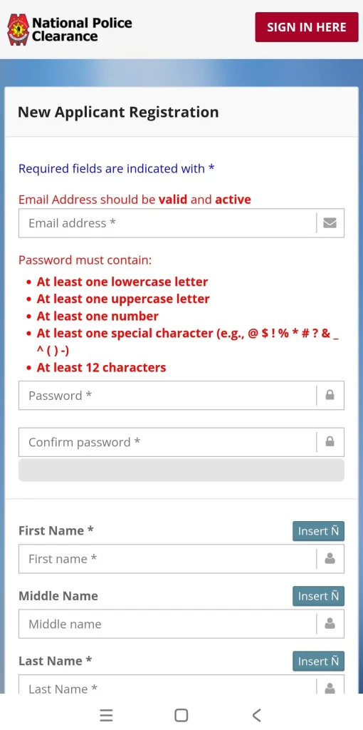 NPCS Mobile App: How to Install, Register, and Use the Android Application 4 Application Registeration